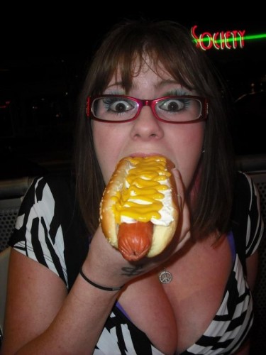 sexy hotdog eater