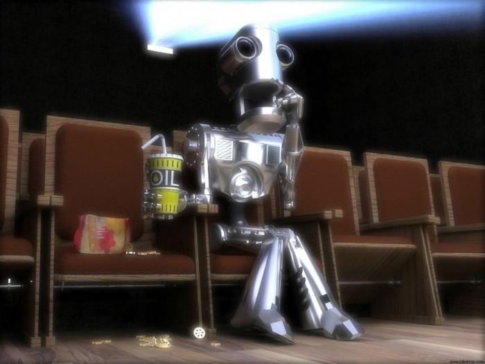 shocked robot movie viewer