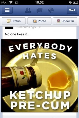 everybody hates ketchup pre-cum