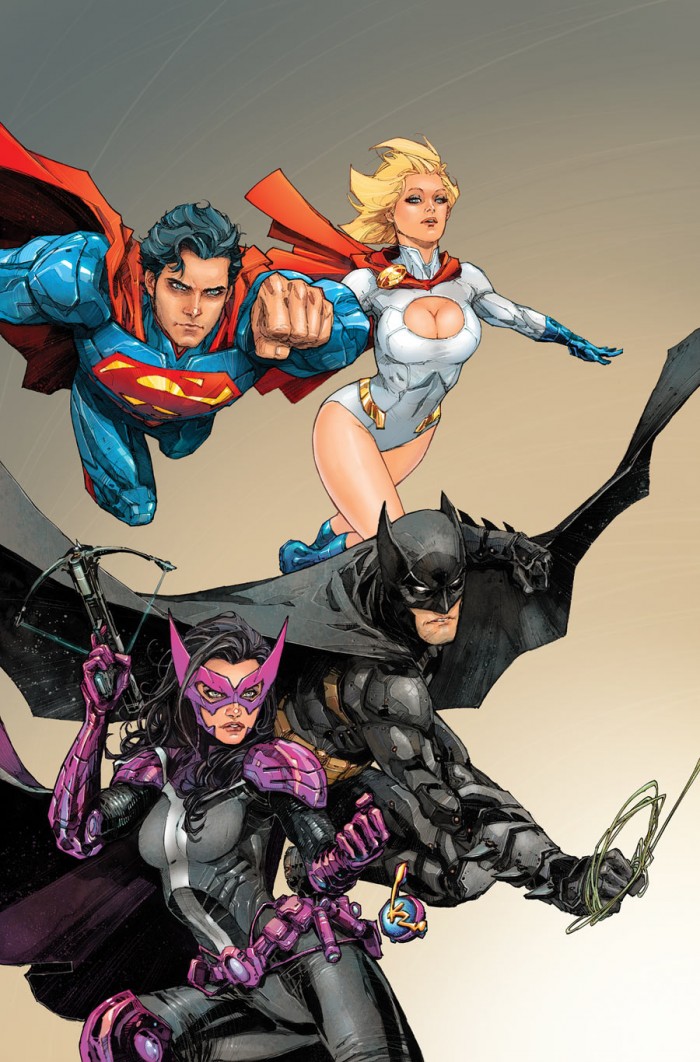 Batman, Superman, Powergirl, Huntress.jpg