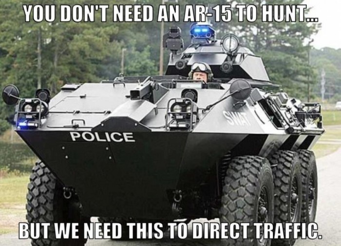 You don't need an AR-15 to hunt, but we need this to direct traffic.jpg