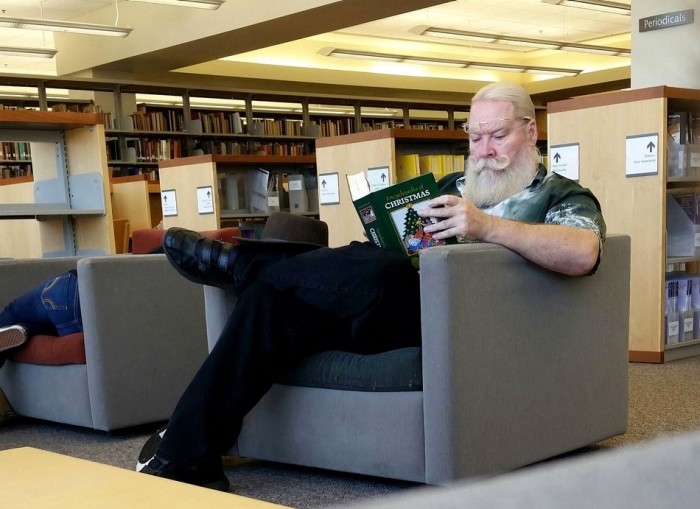 santa brushing up at the library.jpg