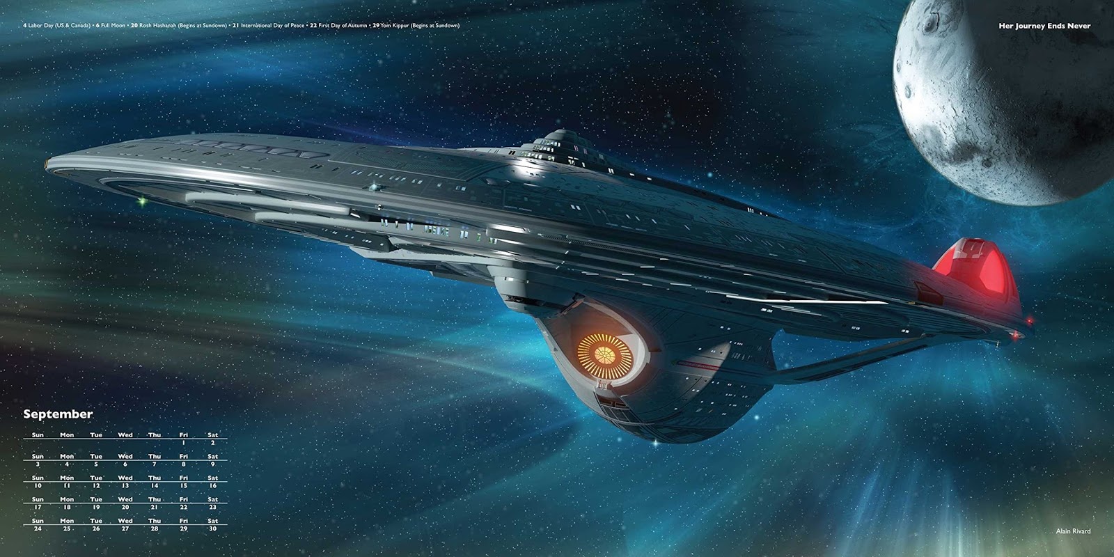 Universe Publishing Star Trek Ships of the Line 2017 calendar September