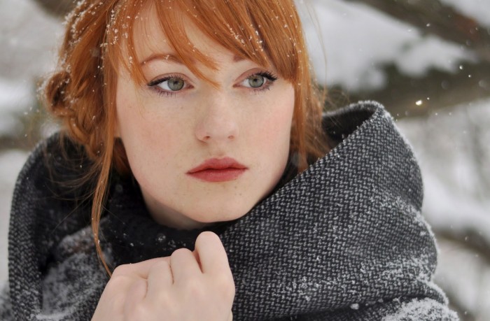 Red head noticed something in the snow.jpg