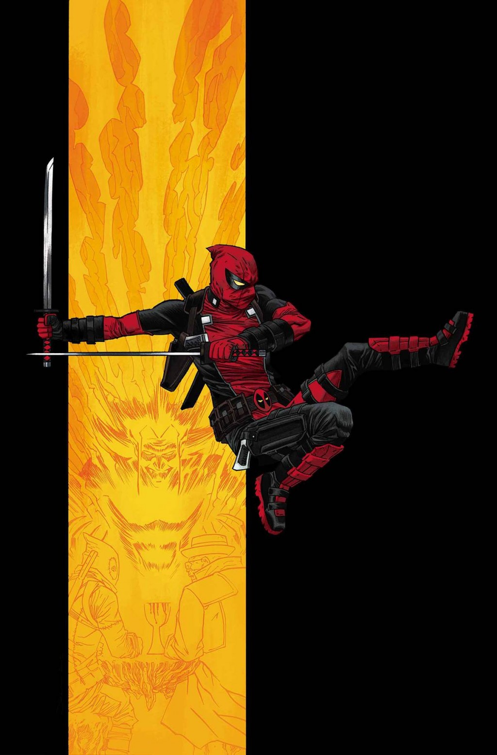 Deadpool Jumping Through Flames Myconfinedspace