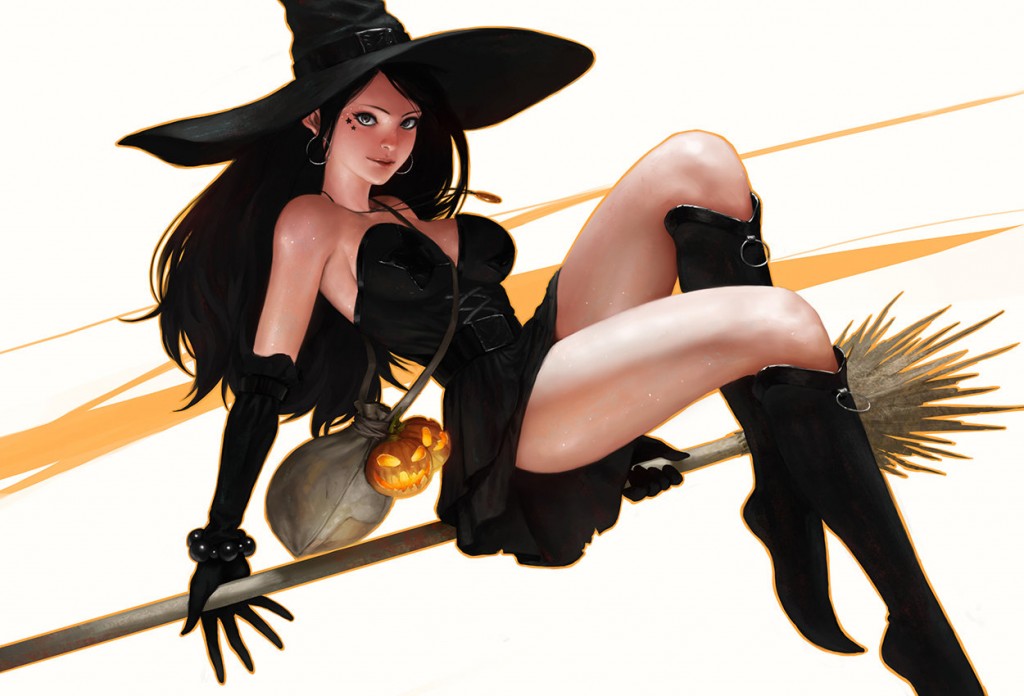 witch on broom images