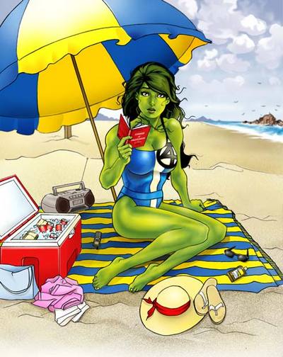 She Hulk on the beach with the FF.jpg