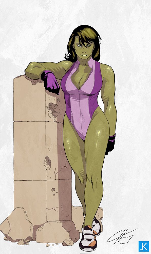 She Hulk rests her arm on a pillar.jpg