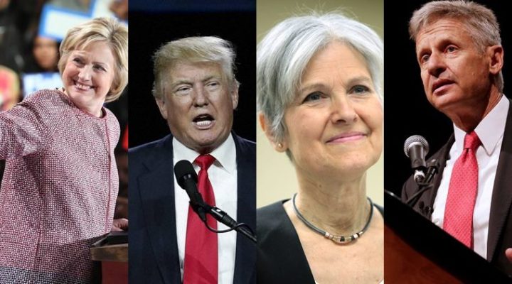 Hilary Clinton, Donald Trump, Jill Stein and Gary Johnson.jpg