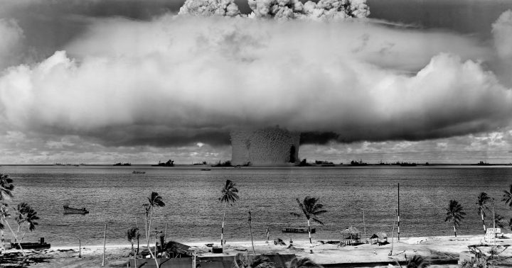 Nuclear bomb test at Bikini Atoll – 1946