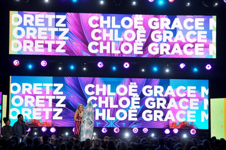 Chloe with her name in lights.jpg