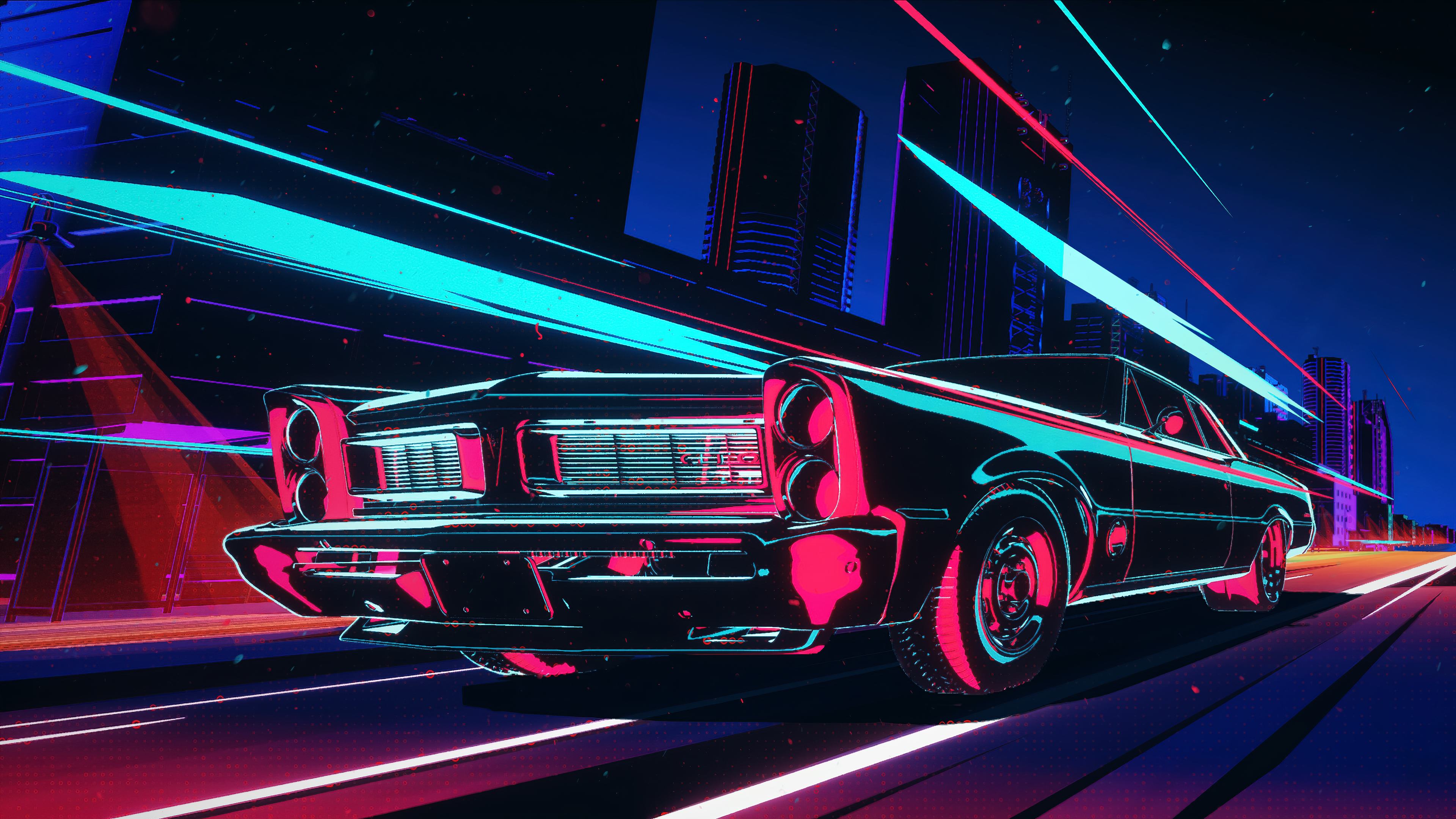 Neon cyberpunk car фото 13