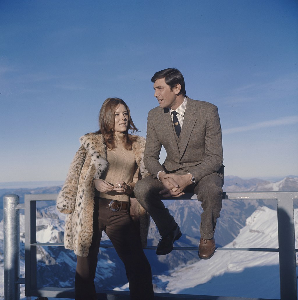 Diana Rigg And George Lazenby On The Piz Gloria For James Bond 007 On Her Majesty’s Secret